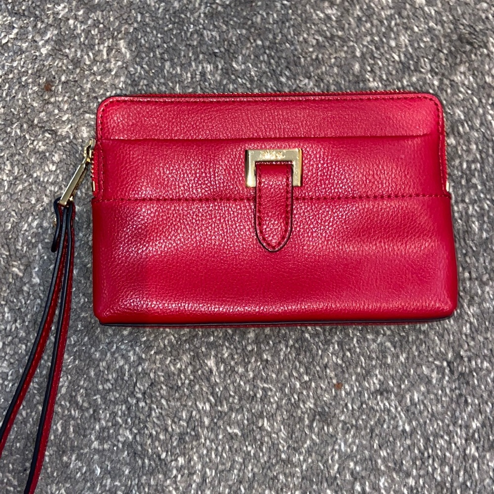 Ralph Lauren Red Leather Wristlet